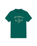 Mens T-Shirt Slim Fit Short Sleeve Cotton Subtle Slub Heavy Rib Collar Printed Front Graphic Seam Details - Green 63_641H004_VER185322_3