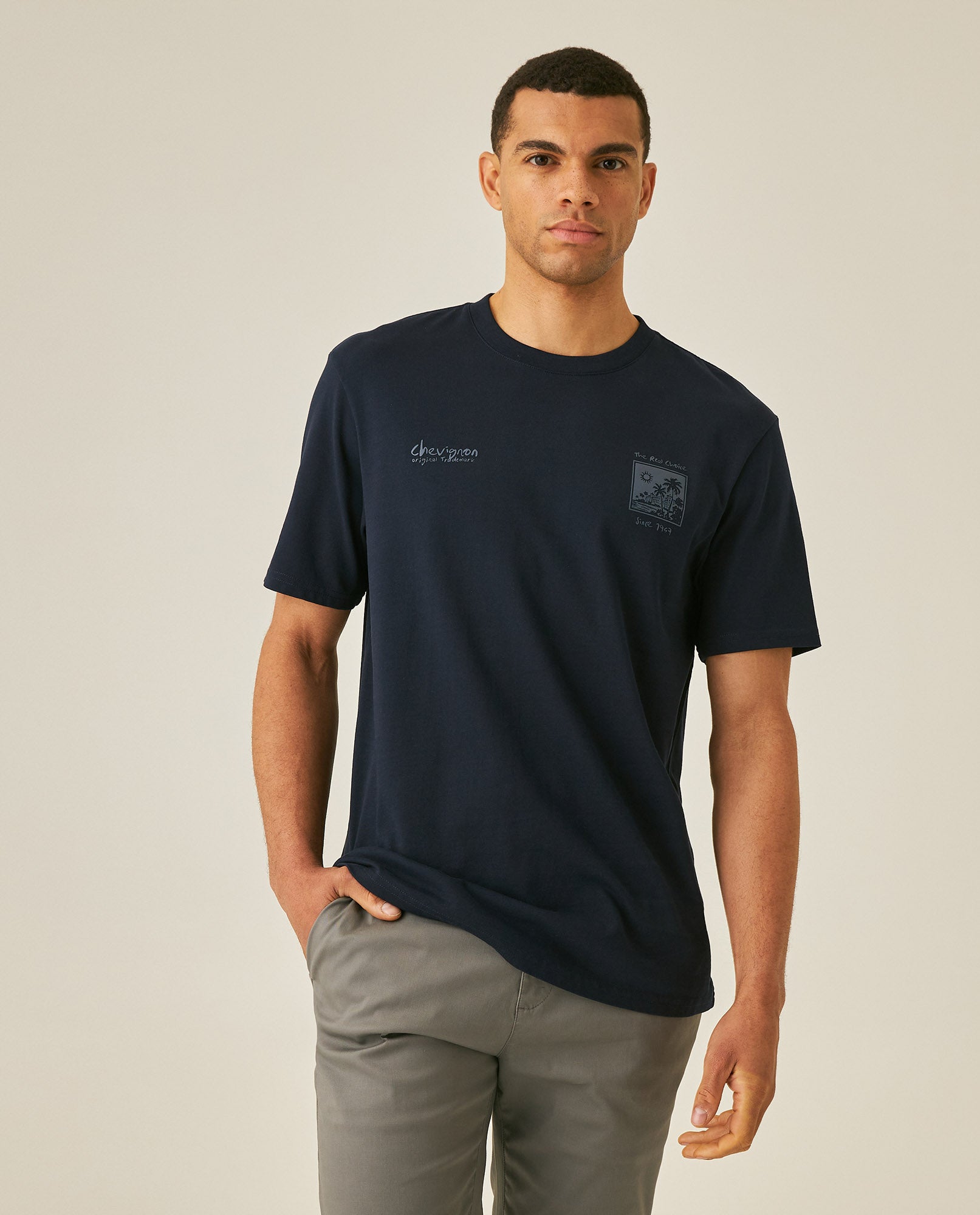Mens T-Shirt Classic Fit Short Sleeve Cotton Jersey Polonia Front Back Graphics Heavy Rib Collar - Blue 63_641H005_AZU193924_0