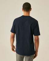 Mens T-Shirt Classic Fit Short Sleeve Cotton Jersey Polonia Front Back Graphics Heavy Rib Collar - Blue 63_641H005_AZU193924_6