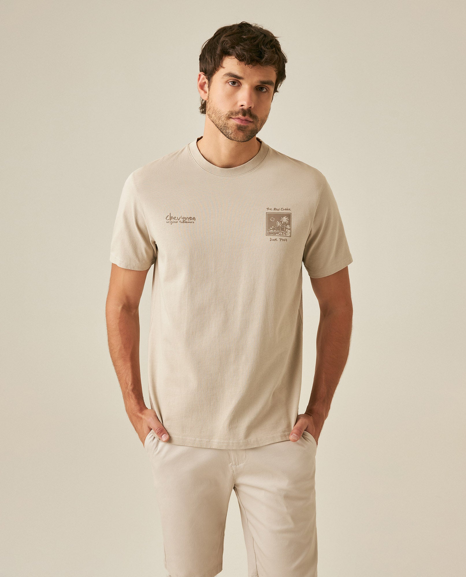 Mens T-Shirt Classic Fit Short Sleeve Cotton Jersey Polonia Front Back Graphics Heavy Rib Collar - Gray 63_641H005_GRI171107_0