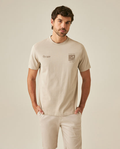 Mens T-Shirt Classic Fit Short Sleeve Cotton Jersey Polonia Front Back Graphics Heavy Rib Collar - Gray 63_641H005_GRI171107_0