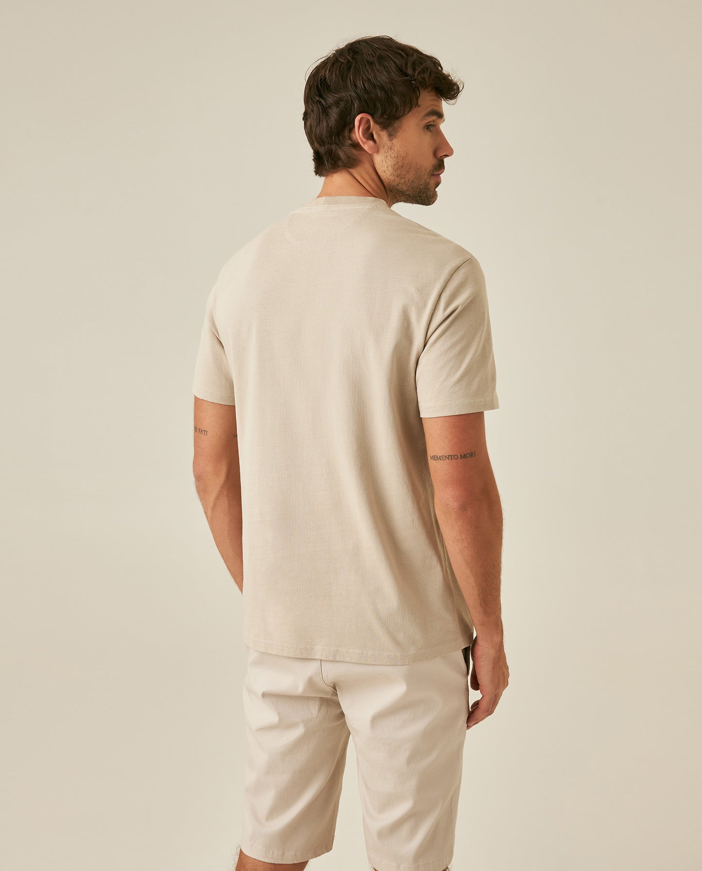 Mens T-Shirt Classic Fit Short Sleeve Cotton Jersey Polonia Front Back Graphics Heavy Rib Collar - Gray 63_641H005_GRI171107_6