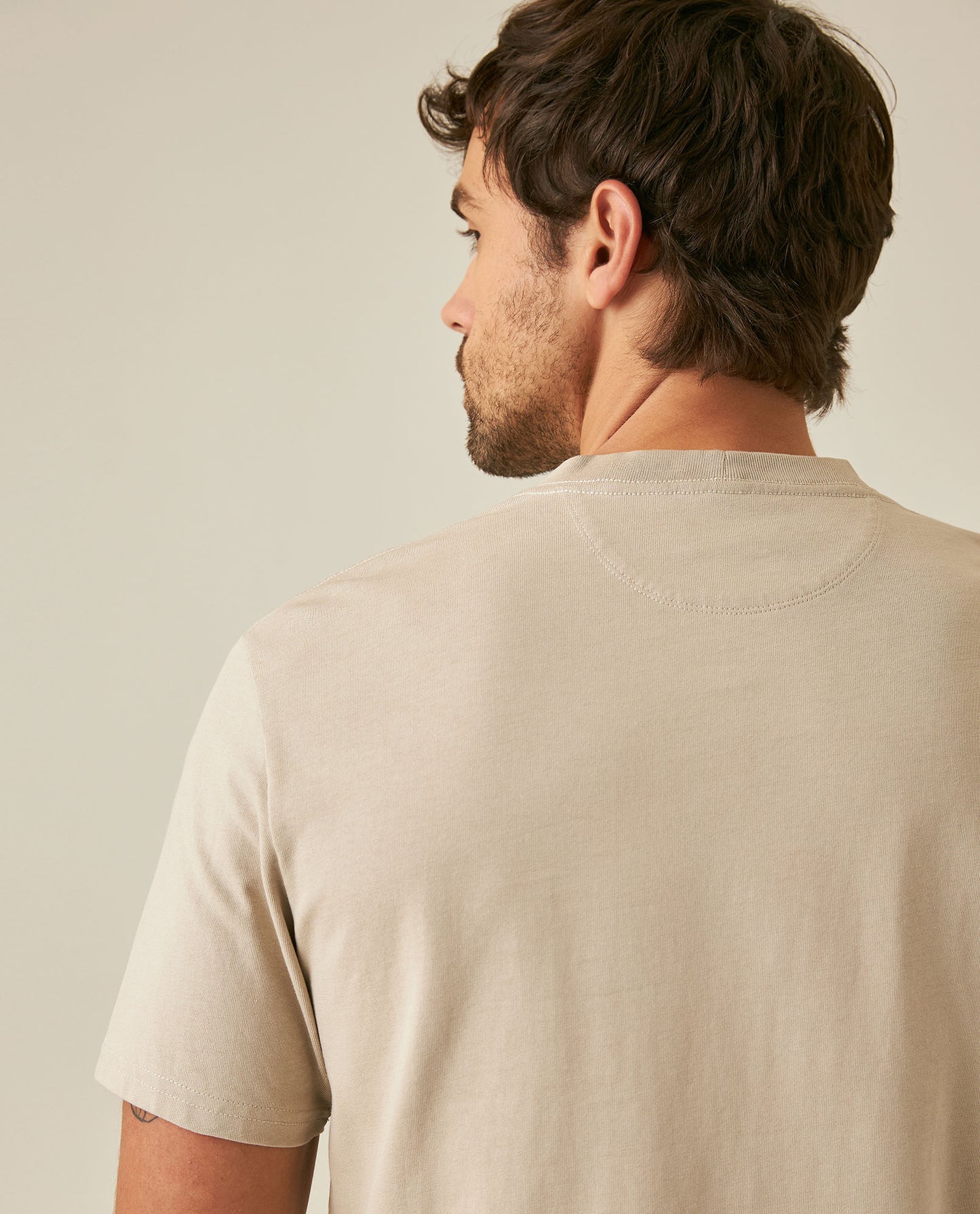 Mens T-Shirt Classic Fit Short Sleeve Cotton Jersey Polonia Front Back Graphics Heavy Rib Collar - Gray 63_641H005_GRI171107_7