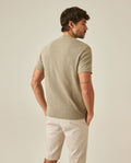 Mens T-Shirt Slim Fit Short Sleeve Cotton Polyester Waffle Texture Chest Embroidery Overlay Label - Green 63_641H006_VER170619_6