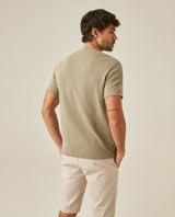 Mens T-Shirt Slim Fit Short Sleeve Cotton Polyester Waffle Texture Chest Embroidery Overlay Label - Green 63_641H006_VER170619_6