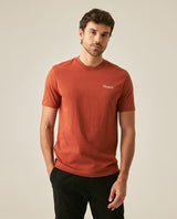 Mens T-Shirt Slim Fit Short Sleeve Cotton Jersey Medium Weight Front Graphic Back Superprint - Brown 63_641H007_CAF191245_0