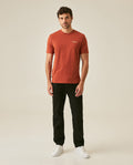 Mens T-Shirt Slim Fit Short Sleeve Cotton Jersey Medium Weight Front Graphic Back Superprint - Brown 63_641H007_CAF191245_4