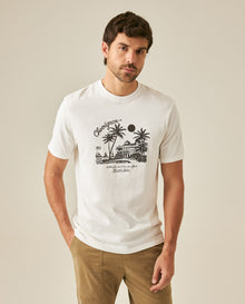 Mens T-Shirt Classic Fit Short Sleeve Cotton Jersey Medium Weight Heavy Rib Collar Mixed Front Graphics - Raw 63_641H008_CRU110606_0