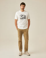 Mens T-Shirt Classic Fit Short Sleeve Cotton Jersey Medium Weight Heavy Rib Collar Mixed Front Graphics - Raw 63_641H008_CRU110606_4