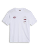 Mens T-Shirt Classic Fit Short Sleeve Cotton Jersey Normalized Patch-Style Graphics - White 63_641H009_BLA110601_3