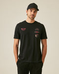 Mens T-Shirt Classic Fit Short Sleeve Cotton Jersey Normalized Patch-Style Graphics - Black 63_641H009_NEG194007_0