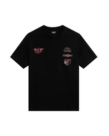 Mens T-Shirt Classic Fit Short Sleeve Cotton Jersey Normalized Patch-Style Graphics - Black 63_641H009_NEG194007_3