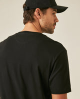 Mens T-Shirt Classic Fit Short Sleeve Cotton Jersey Normalized Patch-Style Graphics - Black 63_641H009_NEG194007_7