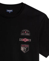 Mens T-Shirt Classic Fit Short Sleeve Cotton Jersey Normalized Patch-Style Graphics - Black 63_641H009_NEG194007_8