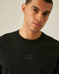 Mens T-Shirt Slim Fit Short Sleeve Cotton Jersey Heavy Mini Central High Density Graphic - Black 63_641H010_NEG194007_5