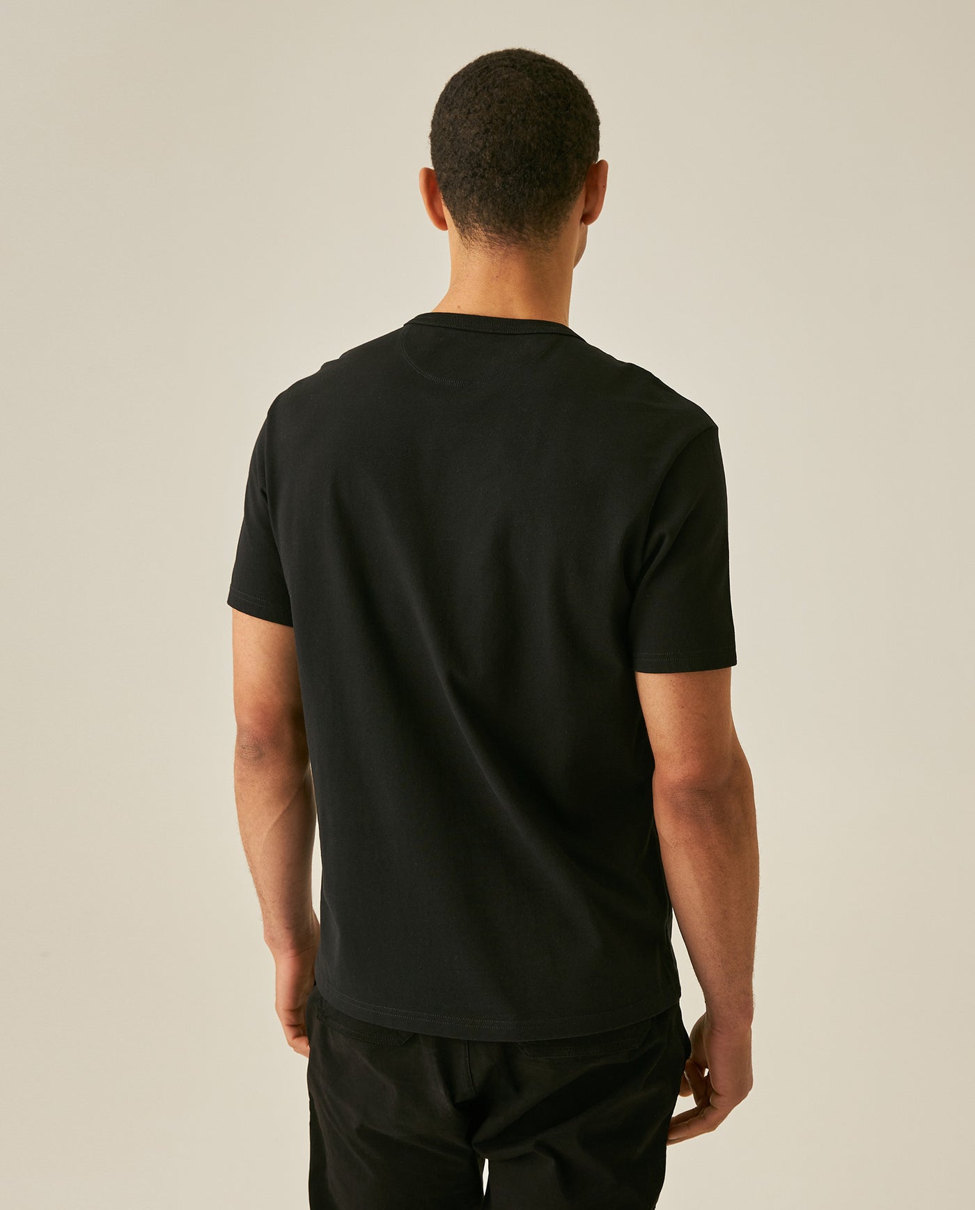 Mens T-Shirt Slim Fit Short Sleeve Cotton Jersey Heavy Mini Central High Density Graphic - Black 63_641H010_NEG194007_6