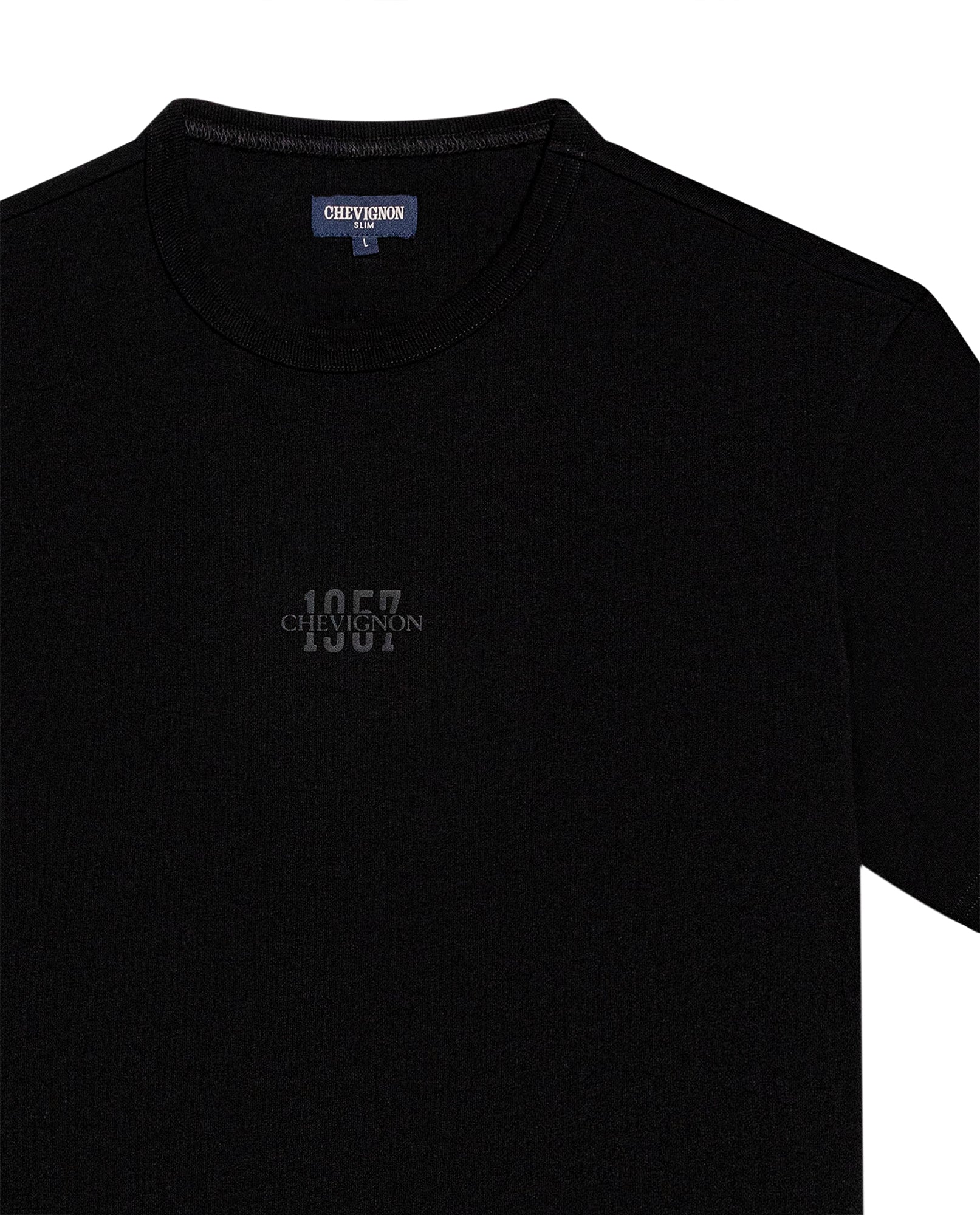 Mens T-Shirt Slim Fit Short Sleeve Cotton Jersey Heavy Mini Central High Density Graphic - Black 63_641H010_NEG194007_8