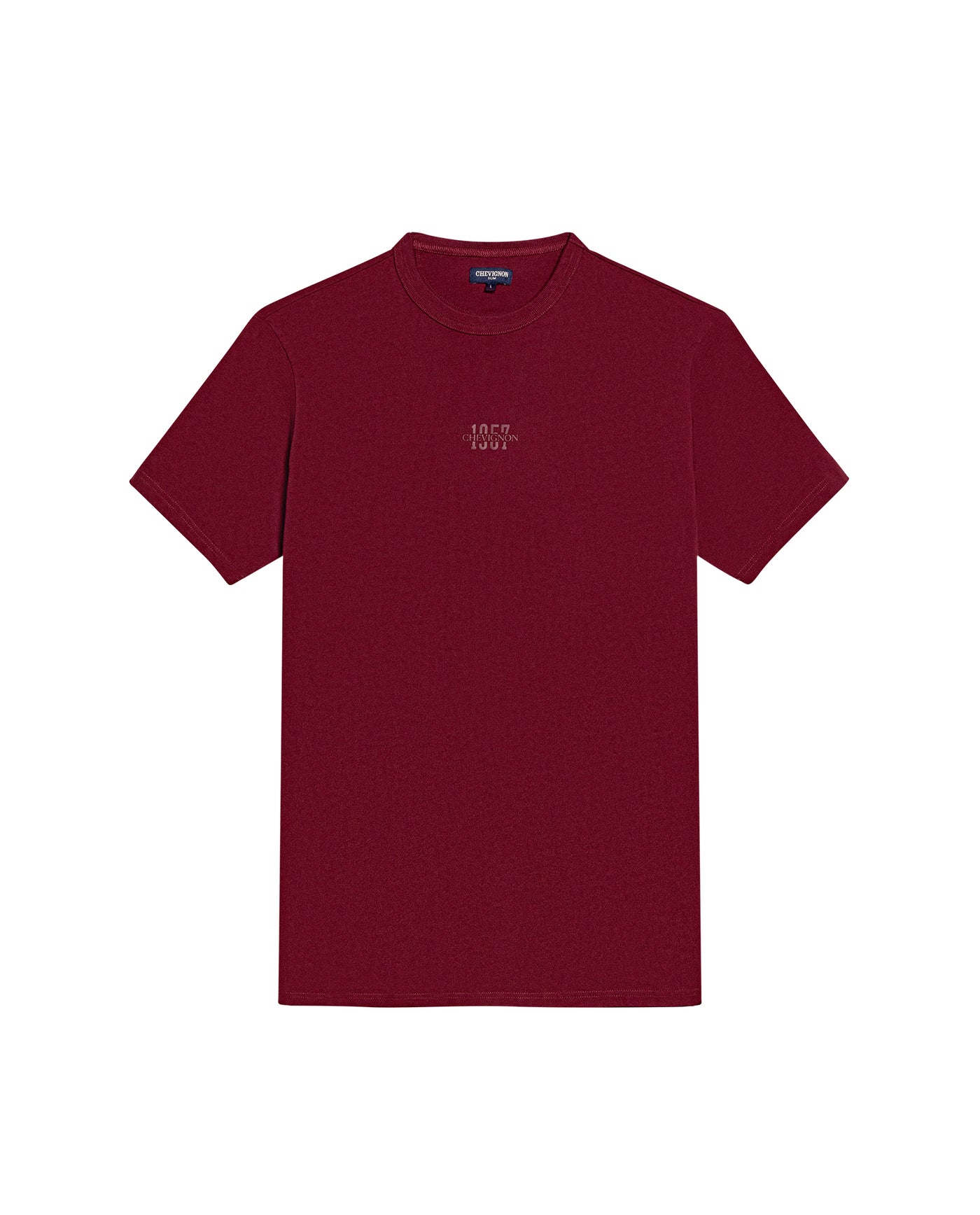 Mens T-Shirt Slim Fit Short Sleeve Cotton Jersey Heavy Mini Central High Density Graphic - Red 63_641H010_ROJ191522_3