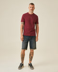 Mens T-Shirt Slim Fit Short Sleeve Cotton Jersey Heavy Mini Central High Density Graphic - Red 63_641H010_ROJ191522_4