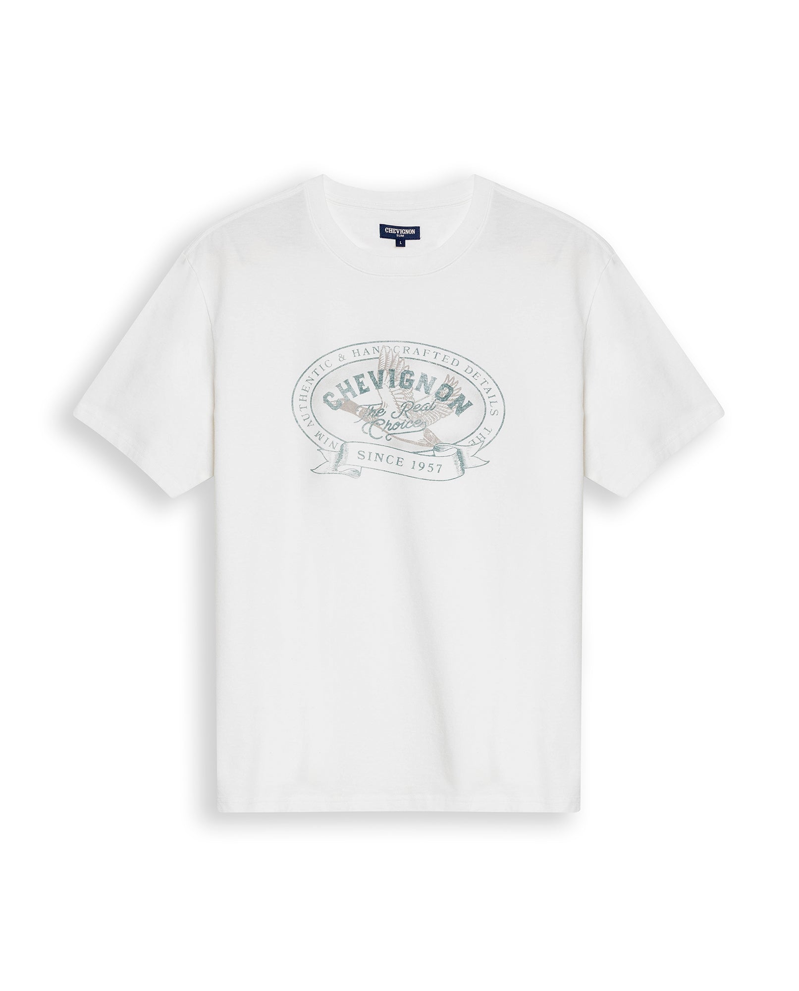 Mens T-Shirt Slim Fit Short Sleeve Cotton Jersey Medium Weight Front Localized Graphic - Raw 63_641H011_CRU110606_3