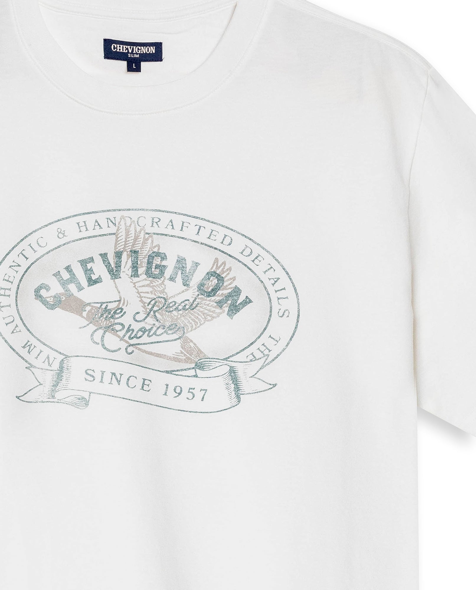 Mens T-Shirt Slim Fit Short Sleeve Cotton Jersey Medium Weight Front Localized Graphic - Raw 63_641H011_CRU110606_8