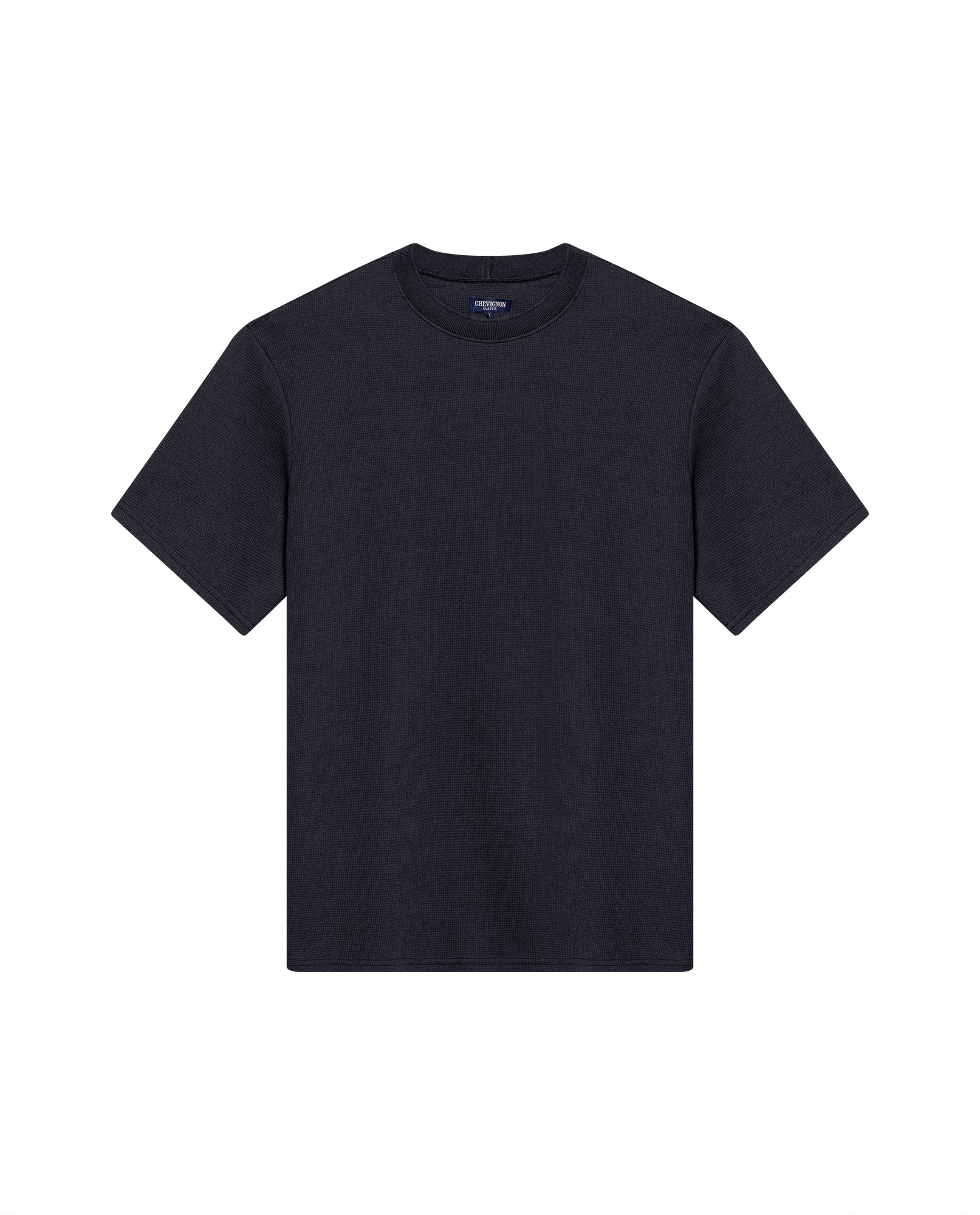 Mens T-Shirt Classic Fit Short Sleeve Cotton Polyester Waffle Texture Distinctive Tactile Dimension - Gray 63_641H012_GRI194406_3