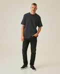Mens T-Shirt Classic Fit Short Sleeve Cotton Polyester Waffle Texture Distinctive Tactile Dimension - Gray 63_641H012_GRI194406_4