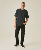 Mens T-Shirt Classic Fit Short Sleeve Cotton Polyester Waffle Texture Distinctive Tactile Dimension - Gray 63_641H012_GRI194406_4