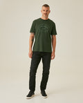 Mens T-Shirt Classic Fit Short Sleeve Cotton Polyester Waffle Texture Distinctive Tactile Dimension - Green 63_641H012_VER190509_4