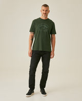 Mens T-Shirt Classic Fit Short Sleeve Cotton Polyester Waffle Texture Distinctive Tactile Dimension - Green 63_641H012_VER190509_4