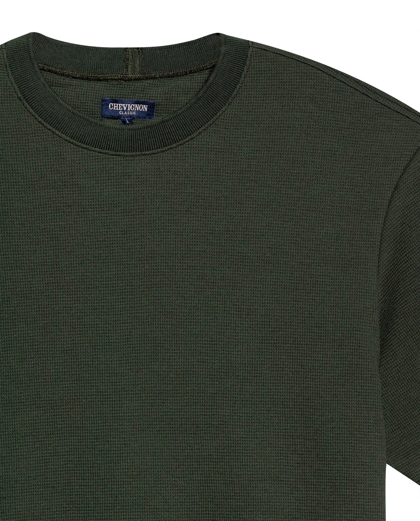 Mens T-Shirt Classic Fit Short Sleeve Cotton Polyester Waffle Texture Distinctive Tactile Dimension - Green 63_641H012_VER190509_8