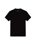 Mens T-Shirt Slim Fit Short Sleeve Cotton Honeycomb Effect Knit Collar Cuffs Refined Structure - Black 63_641H013_NEG194007_3