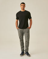 Mens T-Shirt Slim Fit Short Sleeve Cotton Honeycomb Effect Knit Collar Cuffs Refined Structure - Black 63_641H013_NEG194007_4
