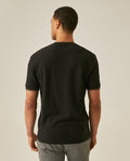 Mens T-Shirt Slim Fit Short Sleeve Cotton Honeycomb Effect Knit Collar Cuffs Refined Structure - Black 63_641H013_NEG194007_6