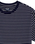 Mens T-Shirt Slim Fit Short Sleeve Cotton Elastane Stripe Fabric Flag Label Side Sleeve Nautical - Blue 63_641H014_AZU193924_8