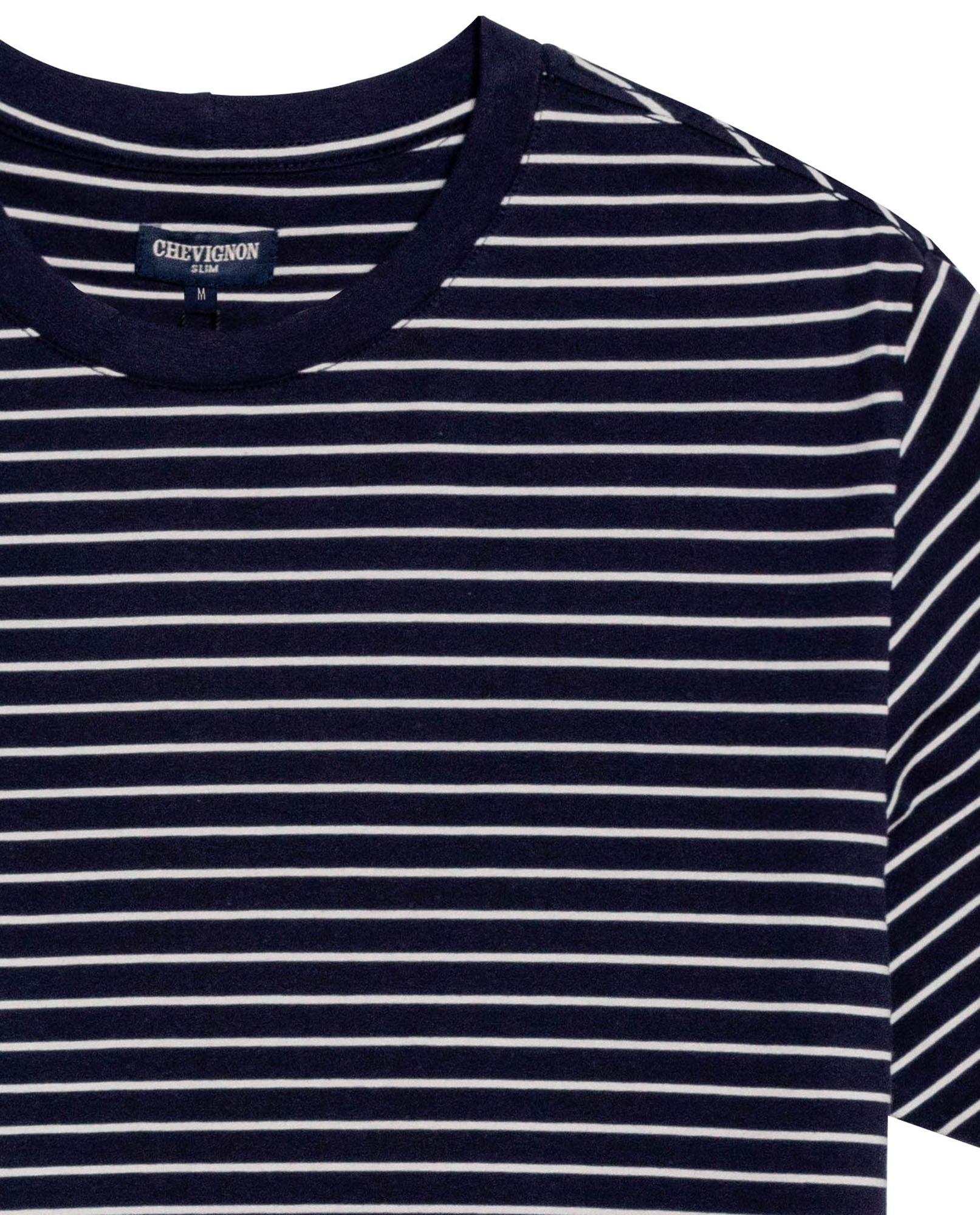 Mens T-Shirt Slim Fit Short Sleeve Cotton Elastane Stripe Fabric Flag Label Side Sleeve Nautical - Blue 63_641H014_AZU193924_8