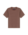 Mens T-Shirt Slim Fit Short Sleeve Cotton Elastane Stripe Fabric Flag Label Side Sleeve Nautical - Brown 63_641H014_CAF191016_3