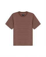 Mens T-Shirt Slim Fit Short Sleeve Cotton Elastane Stripe Fabric Flag Label Side Sleeve Nautical - Brown 63_641H014_CAF191016_3