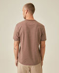 Mens T-Shirt Slim Fit Short Sleeve Cotton Elastane Stripe Fabric Flag Label Side Sleeve Nautical - Brown 63_641H014_CAF191016_6