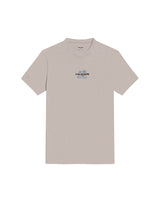 Mens T-Shirt Slim Fit Short Sleeve Cotton Jersey Double Knit Discreet Central Summer Graphic Side Vents - Beige 63_641H015_BEI140002_3