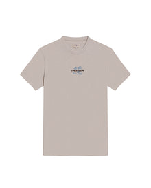 Mens T-Shirt Slim Fit Short Sleeve Cotton Jersey Double Knit Discreet Central Summer Graphic Side Vents - Beige 63_641H015_BEI140002_3