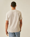 Mens T-Shirt Slim Fit Short Sleeve Cotton Jersey Double Knit Discreet Central Summer Graphic Side Vents - Beige 63_641H015_BEI140002_6