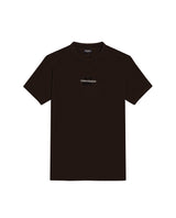 Mens T-Shirt Slim Fit Short Sleeve Cotton Jersey Double Knit Discreet Central Summer Graphic Side Vents - Brown 63_641H015_CAF191016_3