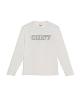Mens T-Shirt Long Sleeve Classic Fit Cotton Elastane Jersey Heavy Chain Stitch Embroidered Graphic - Raw 63_641H016_CRU110701_3
