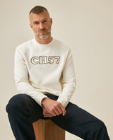 Mens T-Shirt Long Sleeve Classic Fit Cotton Elastane Jersey Heavy Chain Stitch Embroidered Graphic - Raw 63_641H016_CRU110701_4
