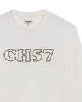 Mens T-Shirt Long Sleeve Classic Fit Cotton Elastane Jersey Heavy Chain Stitch Embroidered Graphic - Raw 63_641H016_CRU110701_8