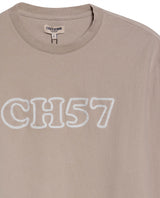 Mens T-Shirt Long Sleeve Classic Fit Cotton Elastane Jersey Heavy Chain Stitch Embroidered Graphic - Gray 63_641H016_GRI171107_8