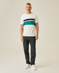 Mens T-Shirt Slim Fit Short Sleeve Cotton Jersey Normalized Varsity Color Blocks Tone on Tone Duck - Raw 63_641H017_CRU110606_4