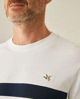 Mens T-Shirt Slim Fit Short Sleeve Cotton Jersey Normalized Varsity Color Blocks Tone on Tone Duck - Raw 63_641H017_CRU110606_5