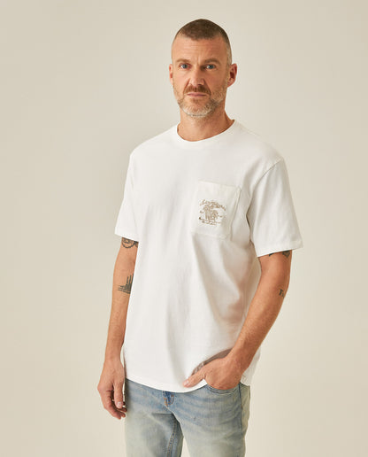 Mens T-Shirt Classic Fit Short Sleeve Cotton Jersey Medium Weight Embroidered Graphics Both Sides Pocket - Raw 63_641H018_CRU110606_0